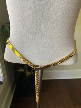 Gold Chain Waist Belt with Center Drop